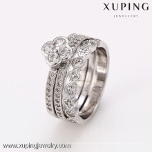 12435 Xuping 2016 Gute Design Rhodium Farbe Blume Set Charm Ring